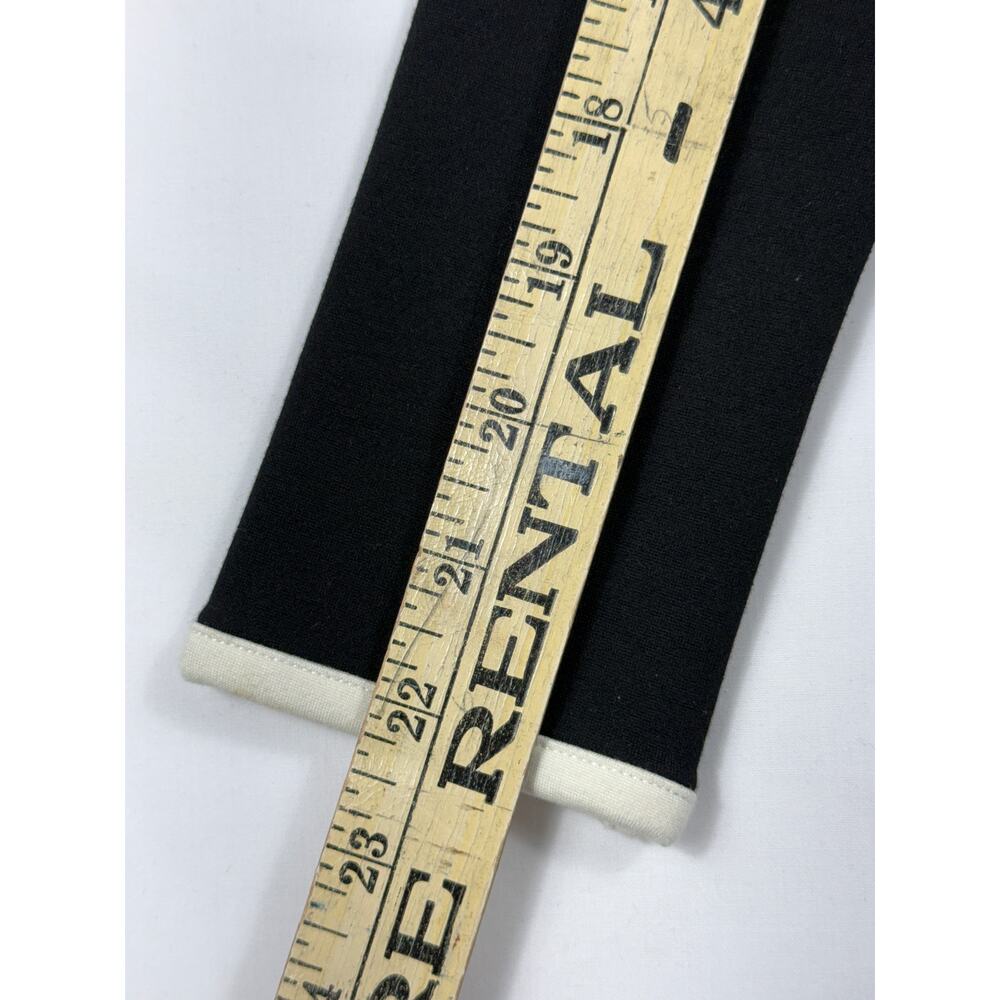 STAUD Berry Dress sleek black maxi white trim neckline long sleeves Sz XS - Picture 10 of 14